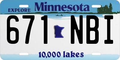 MN license plate 671NBI
