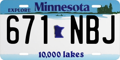 MN license plate 671NBJ