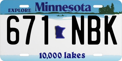 MN license plate 671NBK