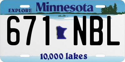 MN license plate 671NBL