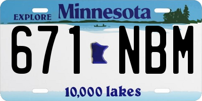 MN license plate 671NBM
