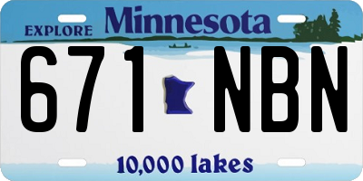 MN license plate 671NBN
