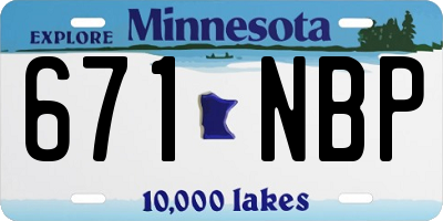 MN license plate 671NBP