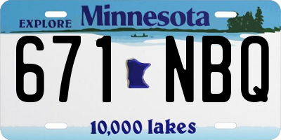 MN license plate 671NBQ