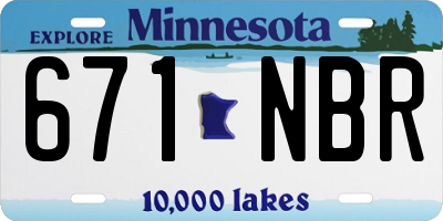 MN license plate 671NBR