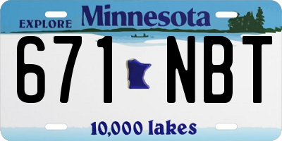 MN license plate 671NBT