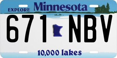 MN license plate 671NBV