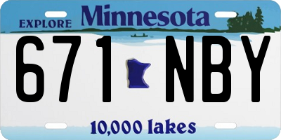 MN license plate 671NBY