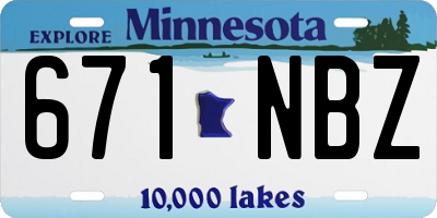 MN license plate 671NBZ