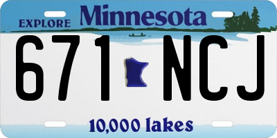 MN license plate 671NCJ