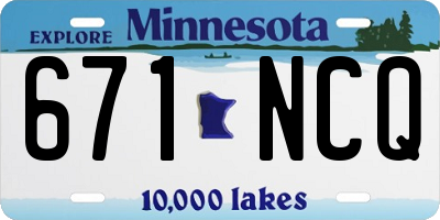 MN license plate 671NCQ
