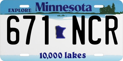 MN license plate 671NCR