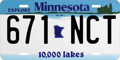 MN license plate 671NCT