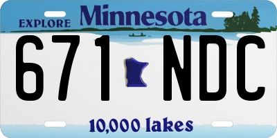 MN license plate 671NDC