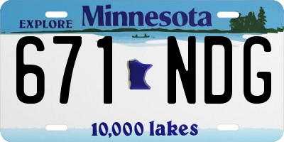 MN license plate 671NDG