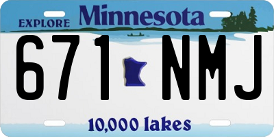 MN license plate 671NMJ