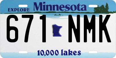MN license plate 671NMK