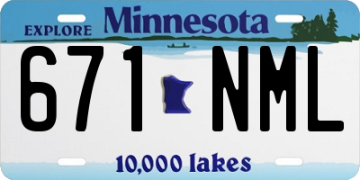 MN license plate 671NML