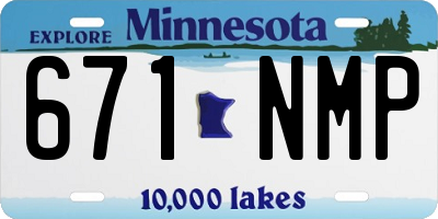 MN license plate 671NMP