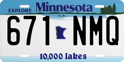 MN license plate 671NMQ