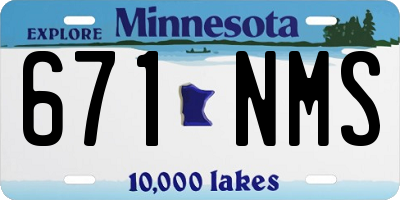 MN license plate 671NMS