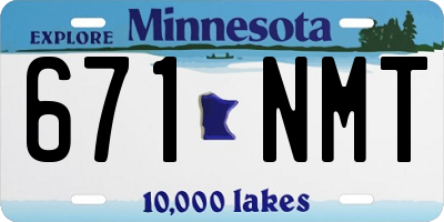 MN license plate 671NMT