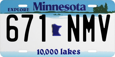 MN license plate 671NMV