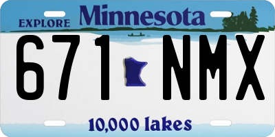 MN license plate 671NMX