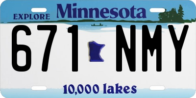 MN license plate 671NMY