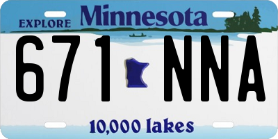 MN license plate 671NNA