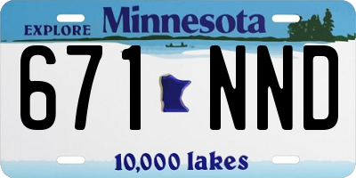 MN license plate 671NND