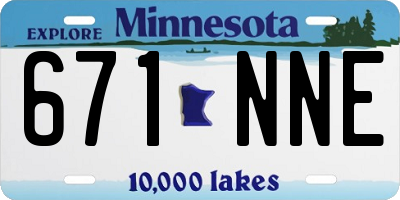 MN license plate 671NNE