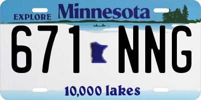 MN license plate 671NNG