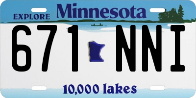 MN license plate 671NNI