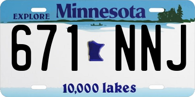 MN license plate 671NNJ