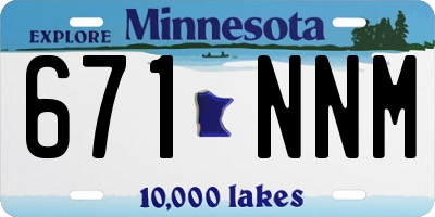 MN license plate 671NNM