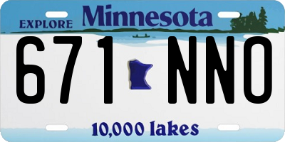 MN license plate 671NNO