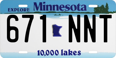 MN license plate 671NNT
