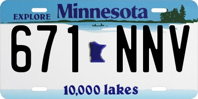 MN license plate 671NNV