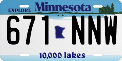 MN license plate 671NNW