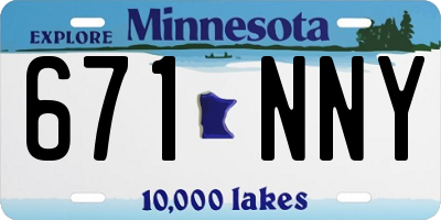 MN license plate 671NNY