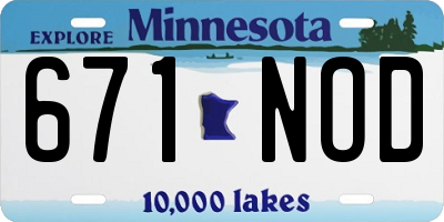 MN license plate 671NOD