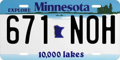 MN license plate 671NOH