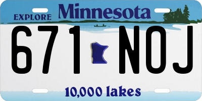 MN license plate 671NOJ