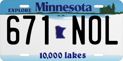 MN license plate 671NOL
