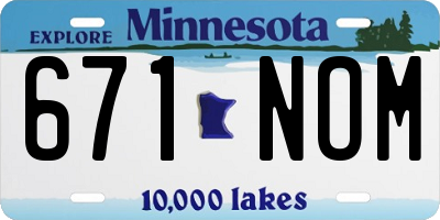 MN license plate 671NOM
