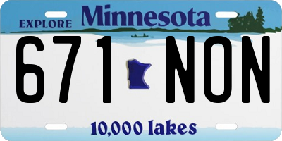 MN license plate 671NON
