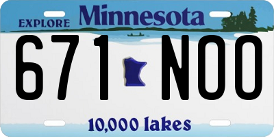 MN license plate 671NOO