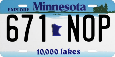 MN license plate 671NOP