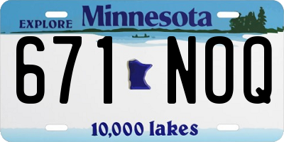 MN license plate 671NOQ